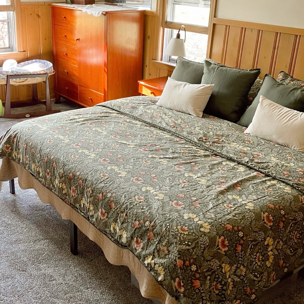 IKEA Floral Green King Duvet Cover Set